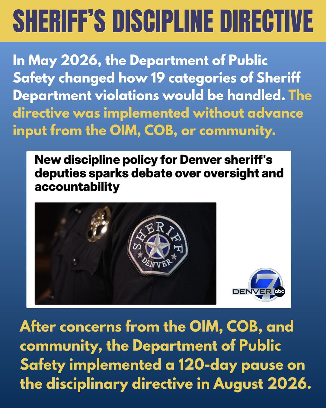 Denver Sheriff’s Internal Discipline